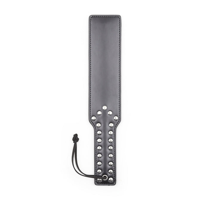 Smart Moves - Rechte Paddle - Handvat met Studs - PU Leer - Zwart-Erotiekvoordeel.nl