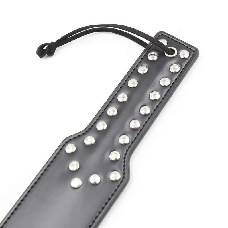 Smart Moves - Rechte Paddle - Handvat met Studs - PU Leer - Zwart-laced-up.nl
