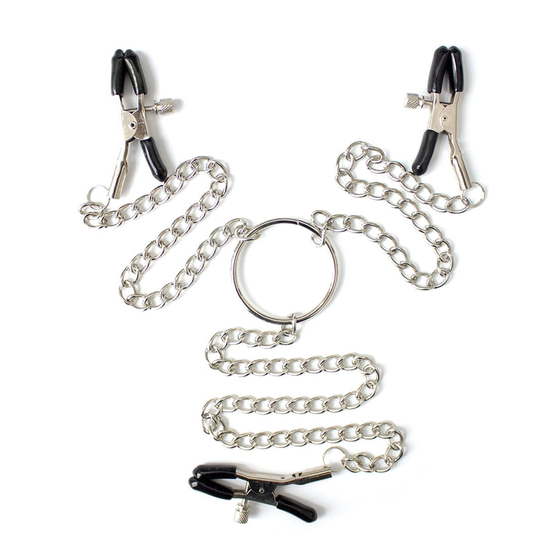 Smart Moves - Tepelklemmen en Clitorisklem aan Ketting - Verstelbaar - Zilver-laced-up.nl