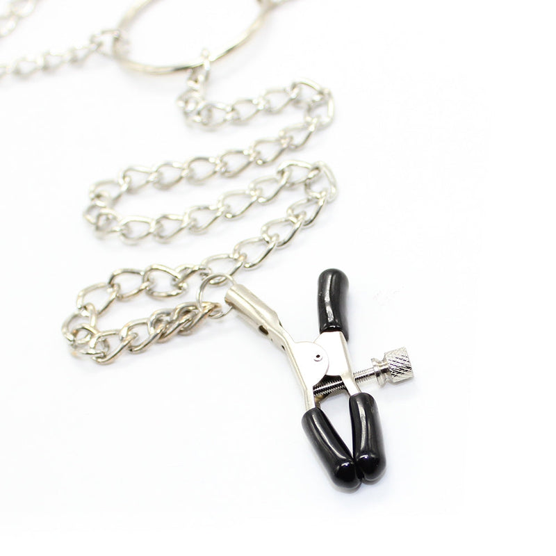 Smart Moves - Tepelklemmen en Clitorisklem aan Ketting - Verstelbaar - Zilver-laced-up.nl
