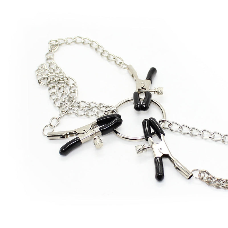 Smart Moves - Tepelklemmen en Clitorisklem aan Ketting - Verstelbaar - Zilver-laced-up.nl