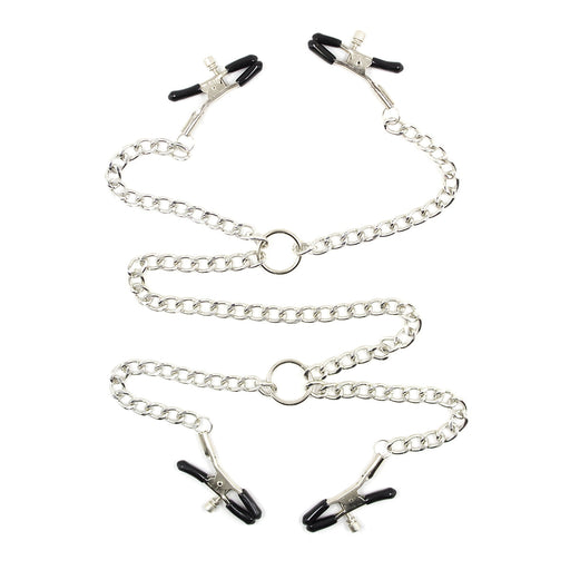 Smart Moves - Tepelklemmmen en Schaamlipklemmen aan Ketting - Verstelbaar - Zilver-Erotiekvoordeel.nl