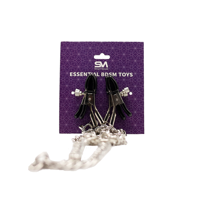 Smart Moves - Tepelklemmmen en Schaamlipklemmen aan Ketting - Verstelbaar - Zilver-Erotiekvoordeel.nl