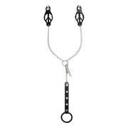 Smart Moves - Zwarte Tepelklemmen met Ketting naar Cockring-laced-up.nl