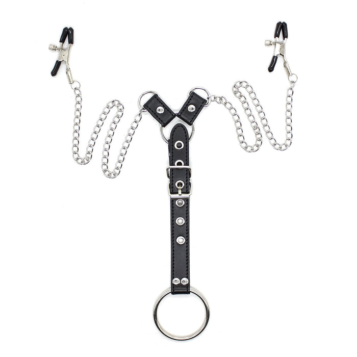 Smart Moves - Nipple Clamps/Penis Ring Silver/Black-Erotiekvoordeel.nl