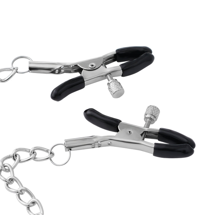 Smart Moves - Daddy Nipple Clamps Chain Silver/Black-Erotiekvoordeel.nl