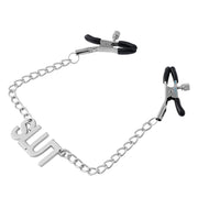 Smart Moves - SLUT Nipple Clamps Chain Silver/Black-laced-up.nl