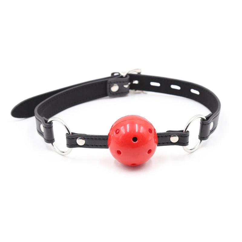 Smart Moves - Ball Gag - Plastic Bal met Ademgaten - Rood/Zwart