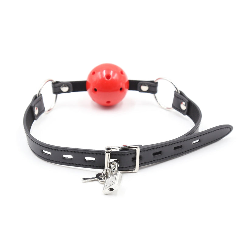 Smart Moves - Ball Gag - Plastic Bal met Ademgaten - Rood/Zwart