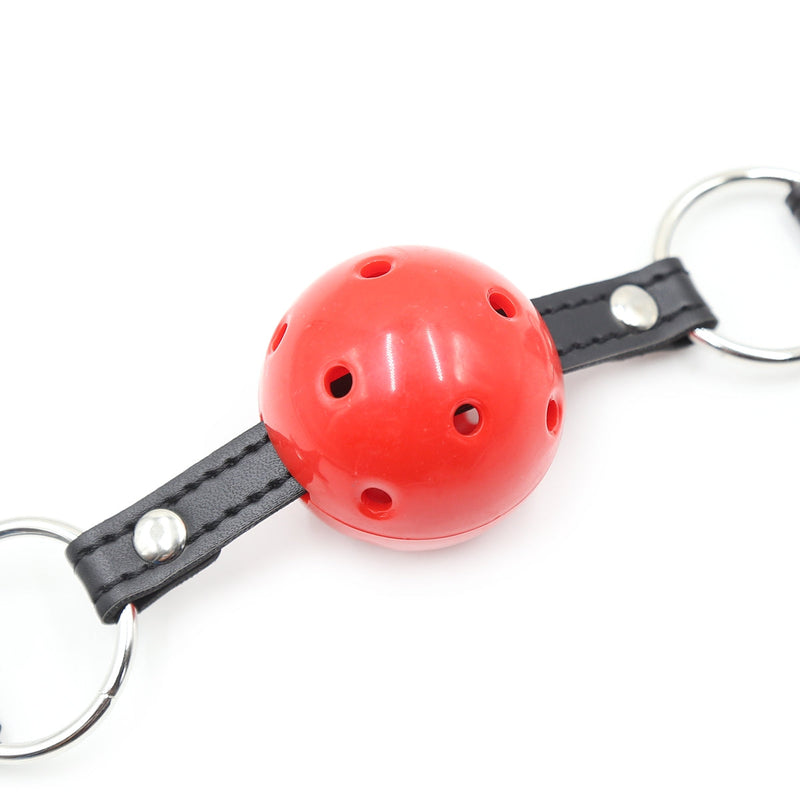 Smart Moves - Ball Gag - Plastic Bal met Ademgaten - Rood/Zwart