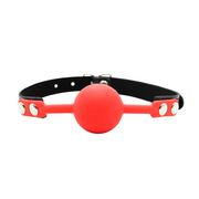 Smart Moves - Comfortabele Siliconen Ball Gag - Zwart/Rood-Laced-up.nl