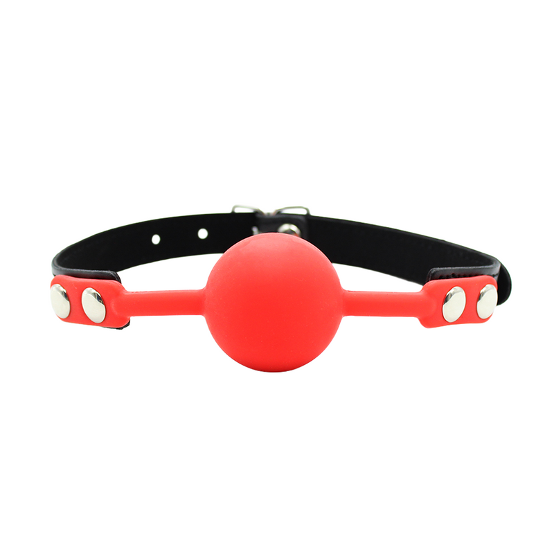 Smart Moves - Comfortabele Siliconen Ball Gag - Zwart/Rood-Laced-up.nl