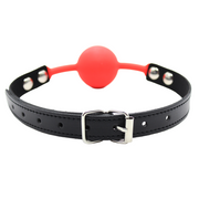 Smart Moves - Comfortabele Siliconen Ball Gag - Zwart/Rood-Laced-up.nl