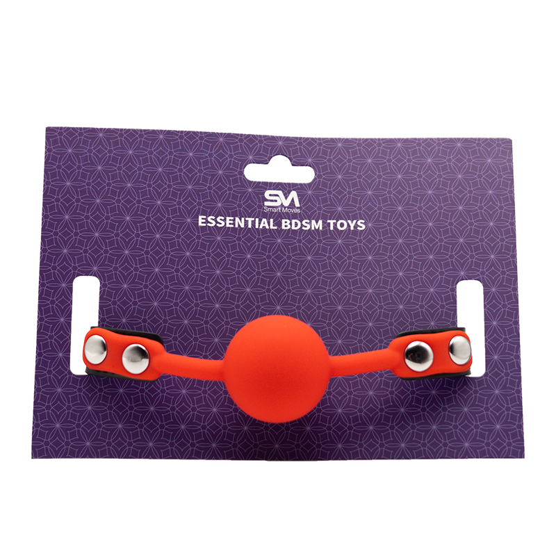 Smart Moves - Comfortabele Siliconen Ball Gag - Zwart/Rood-Laced-up.nl