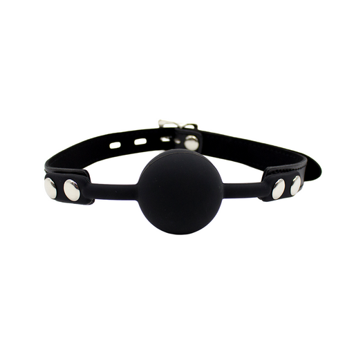 Smart Moves - Lockable, Silicone Ball Gag Black-Erotiekvoordeel.nl