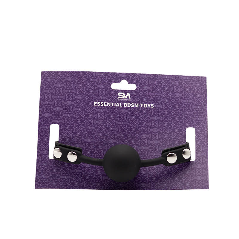 Smart Moves - Lockable, Silicone Ball Gag Black-laced-up.nl