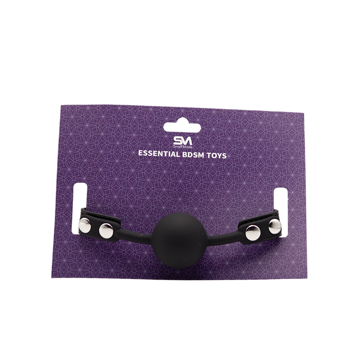 Smart Moves - Lockable, Silicone Ball Gag Black-Erotiekvoordeel.nl
