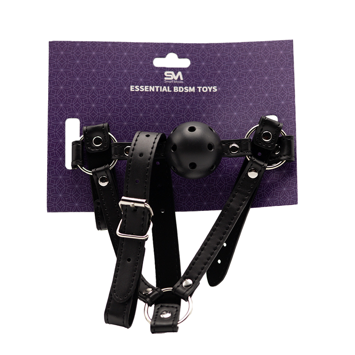 Smart Moves - Full Head Ball Gag Black-Erotiekvoordeel.nl