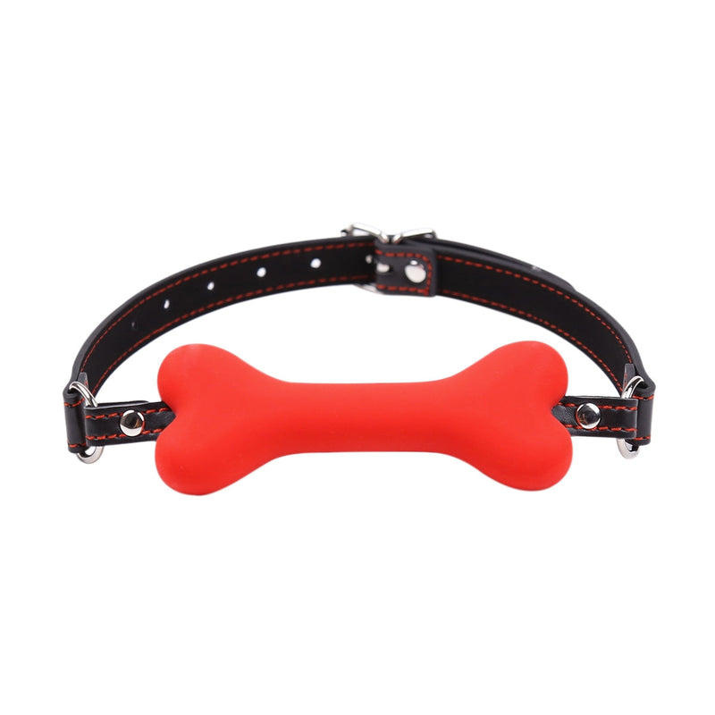 Smart Moves - Silicone Bone Gag Black/Red-laced-up.nl