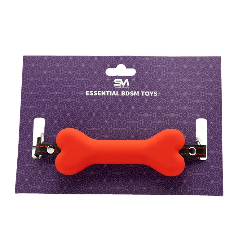 Smart Moves - Silicone Bone Gag Black/Red-laced-up.nl