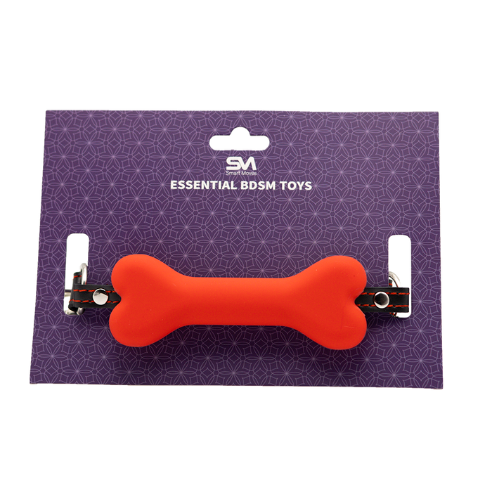 Smart Moves - Silicone Bone Gag Black/Red-Erotiekvoordeel.nl