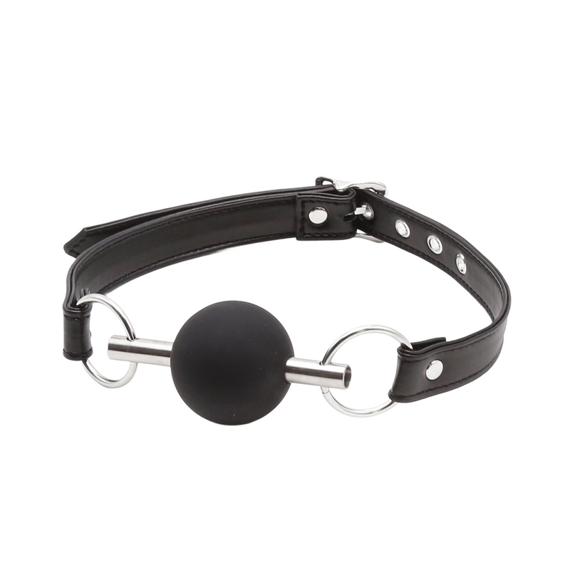 Smart Moves - Luxueuze Ball Gag - Zwart/Zilver