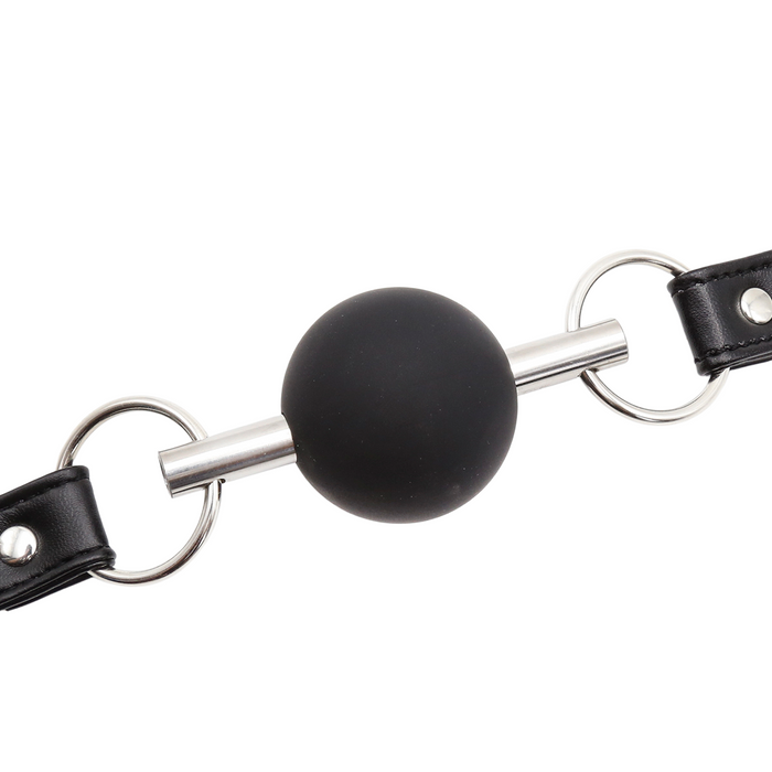 Smart Moves - Luxurious Ball Gag - Black/Silver