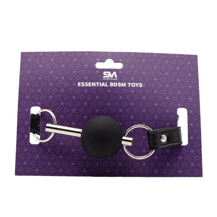 Smart Moves - Luxurious Ball Gag - Black/Silver