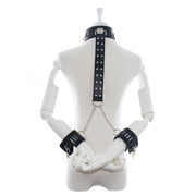 Fixxx - Adjustable Collar with Strap and Wrist Restraints Zwart-Erotiekvoordeel.nl