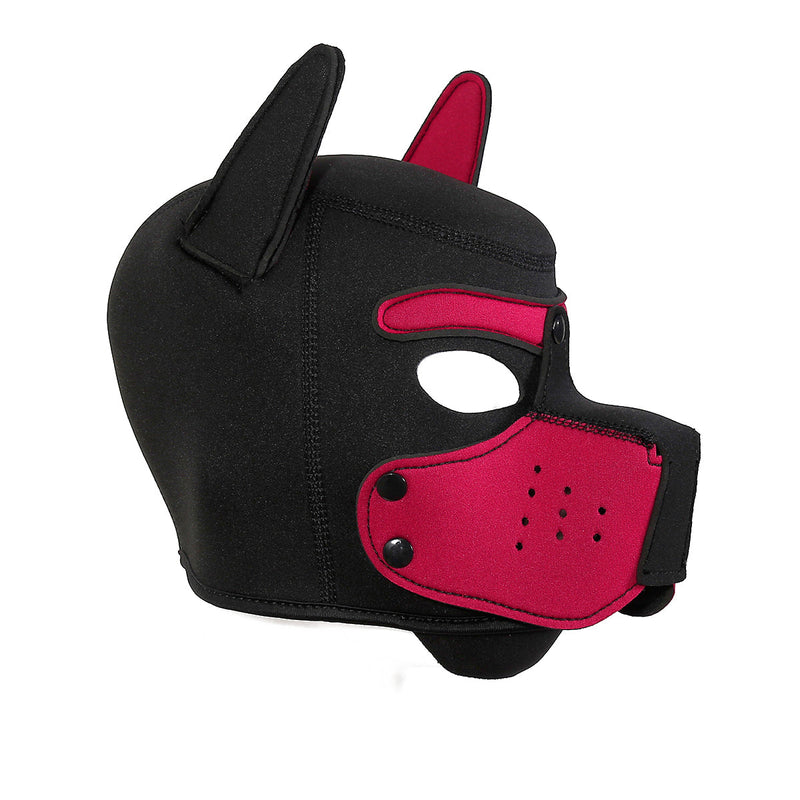 Fixxx - Hondenmasker - Puppy Hood - Zwart/Roze-Erotiekvoordeel.nl