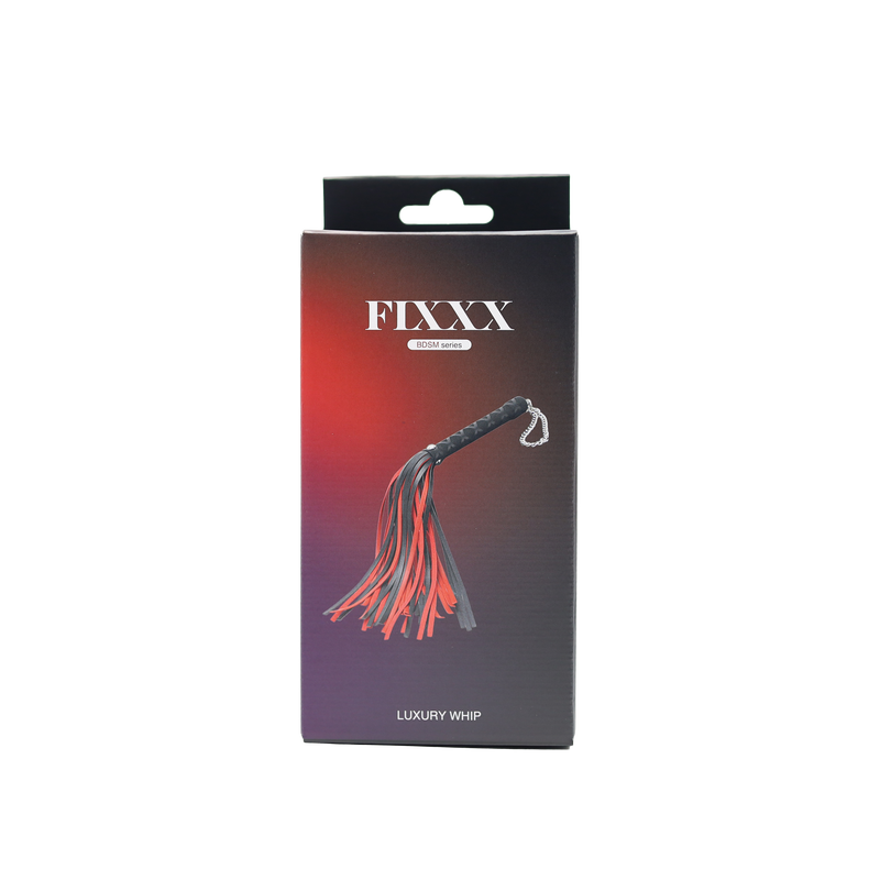 Fixxx - Luxe Flogger - Kunstleer - Zwart/Rood