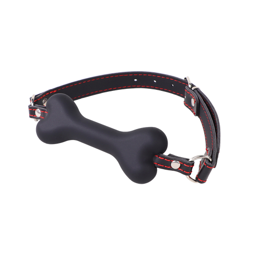 Fixxx - Silicone Bone Gag Zwart-Erotiekvoordeel.nl