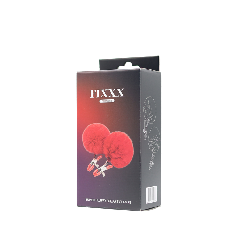 Fixxx - Fluffy Pompom Tepelklemmen - Rood