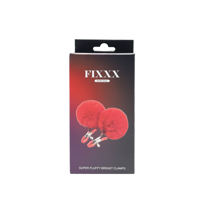 Fixxx - Fluffy Pompom Tepelklemmen - Rood