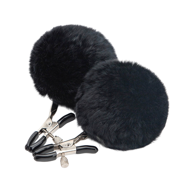 Fixxx - Super Fluffy Breast Clamps Zwart-Erotiekvoordeel.nl
