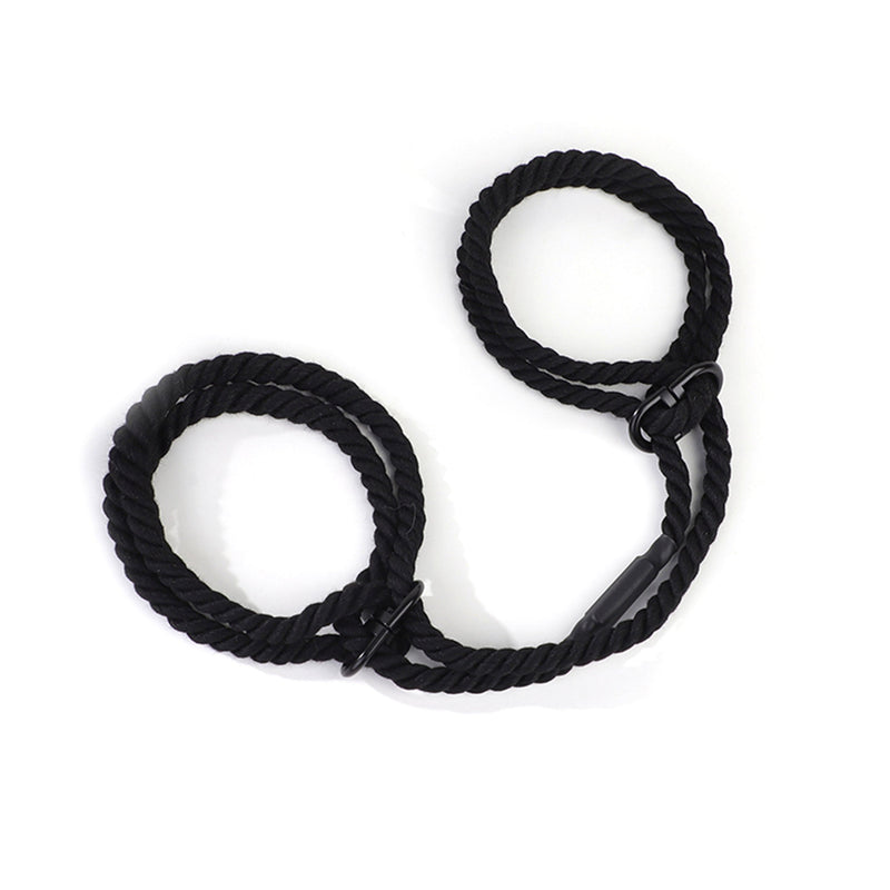 Fixxx - Cotton Rope Cuffs Zwart-Erotiekvoordeel.nl