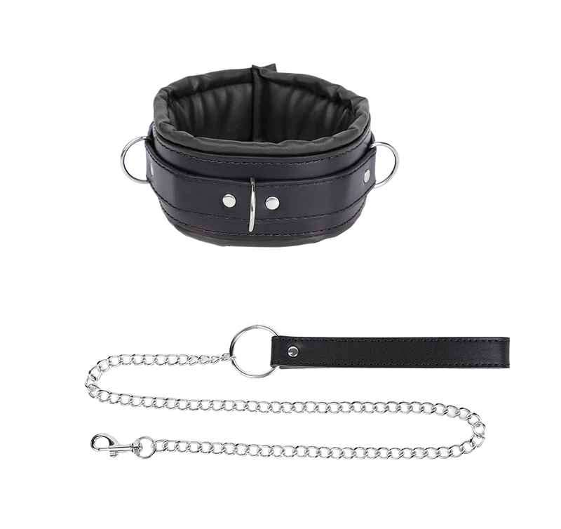Fixxx - Soft Collar with Leash Zwart-Erotiekvoordeel.nl