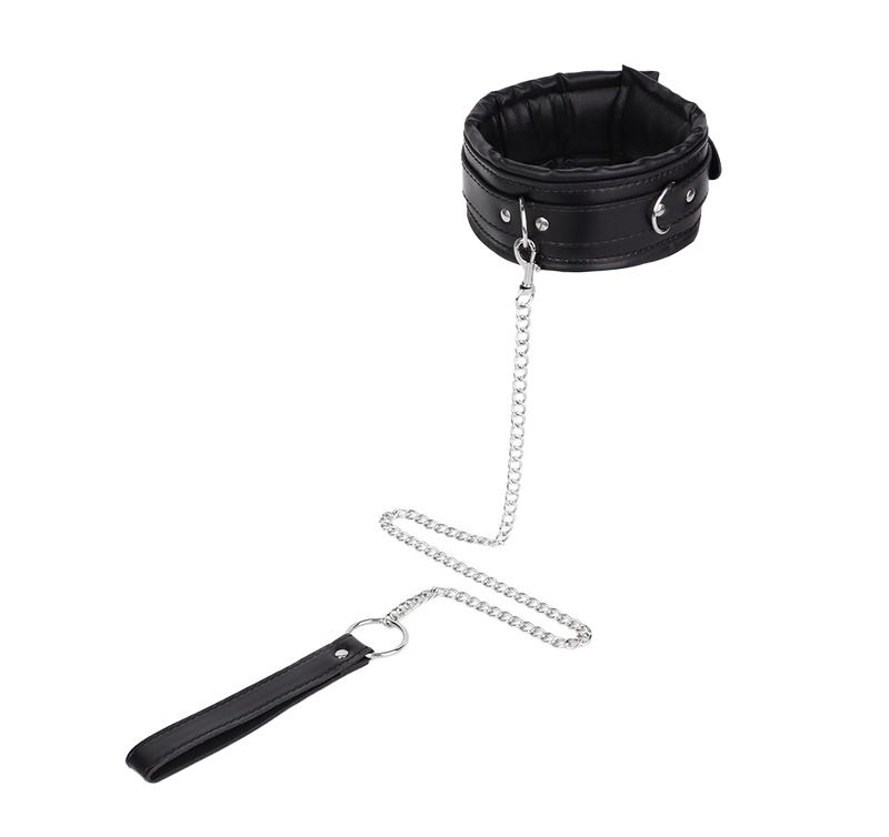 Fixxx - Gevoerde Collar met Leiband - Zwart