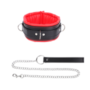 Fixxx - Soft Collar with Leash Zwart/Rood-Erotiekvoordeel.nl