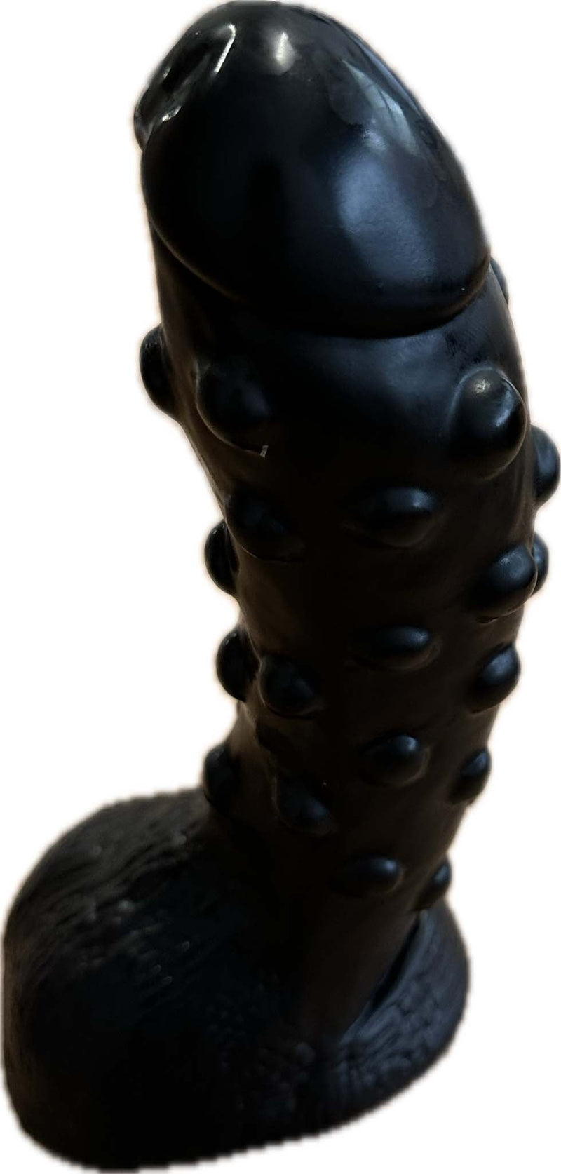 Being Fetish - PVC Dildo met Noppen - 23 cm - Zwart