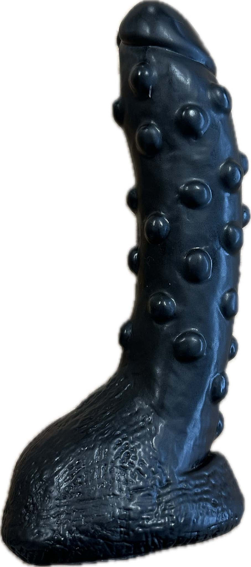 Being Fetish - PVC Dildo met Noppen - 23 cm - Zwart