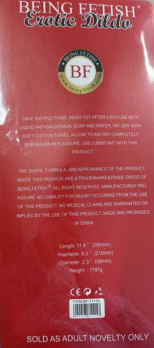 Being Fetish - Consolador de PVC - 29 cm - Negro