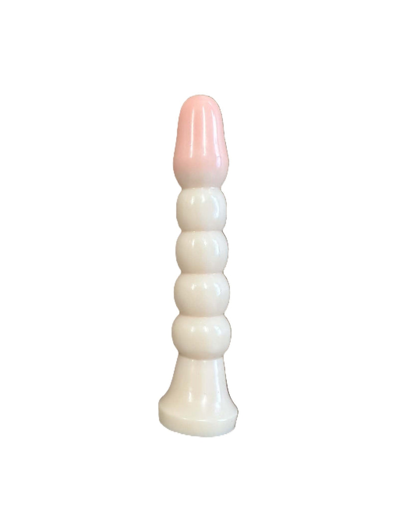 Being Fetish - Anal Plug with Ribs - 14.5 cm - Beige/Pink