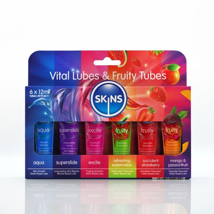 Skins - Sampler Pack Glijmiddelen - Vital & Fruity - 6 x 12 ml-laced-up.nl