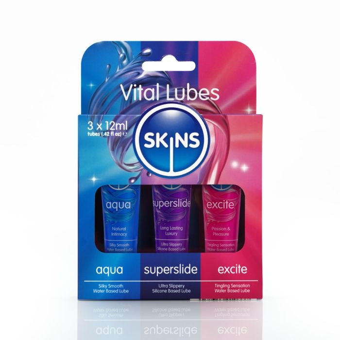 Skins - Sampler Pack - Glijmiddel op Waterbasis - Vital - 3 x 12 ml-Erotiekvoordeel.nl