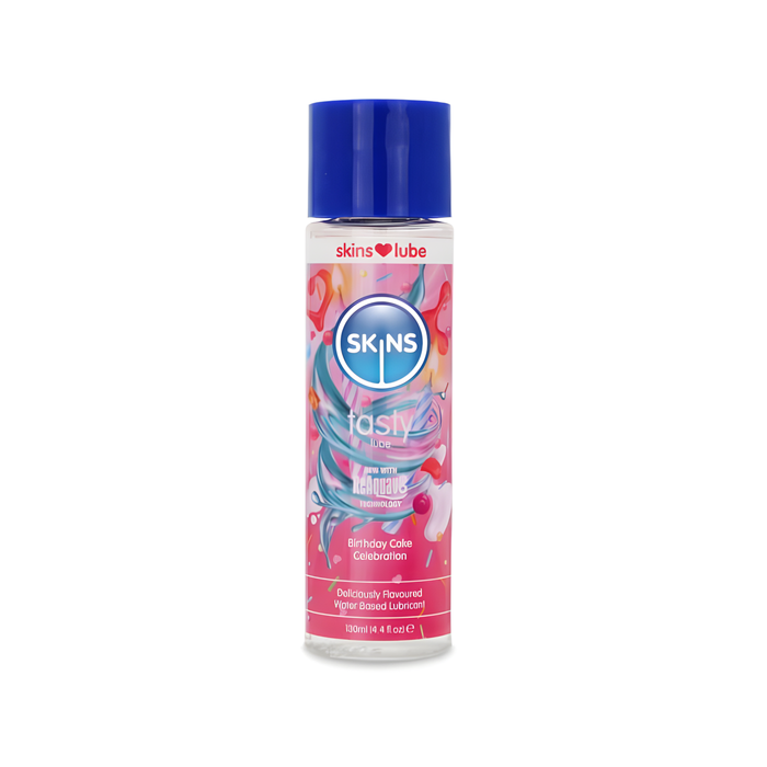 Skins - Glijmiddel met smaakje - Tasty Birthday Cake - 130 ml-Erotiekvoordeel.nl