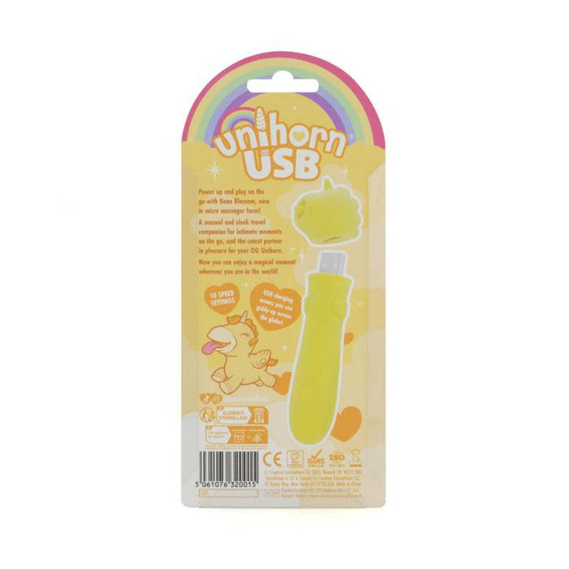 Unihorn Bullet Vibrator - Bean Blossom - Geel-laced-up.nl