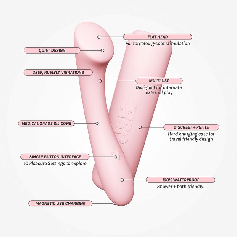 Vush - Pop Shine - G-Spot Vibrator - Met Opbergkoker - Lichtroze-Erotiekvoordeel.nl