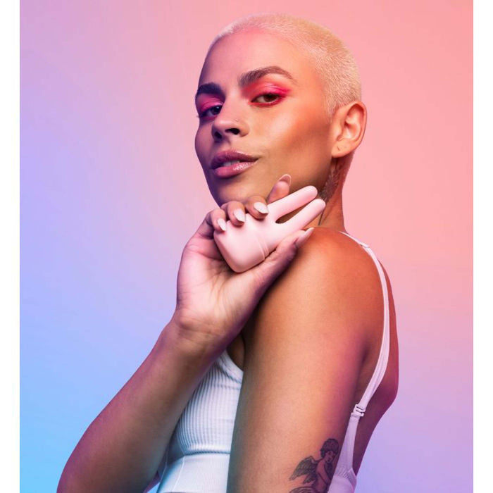 Vush - Pop Swish Dual Tip Vibrator - Met Opbergkoker - Lichtroze-Erotiekvoordeel.nl