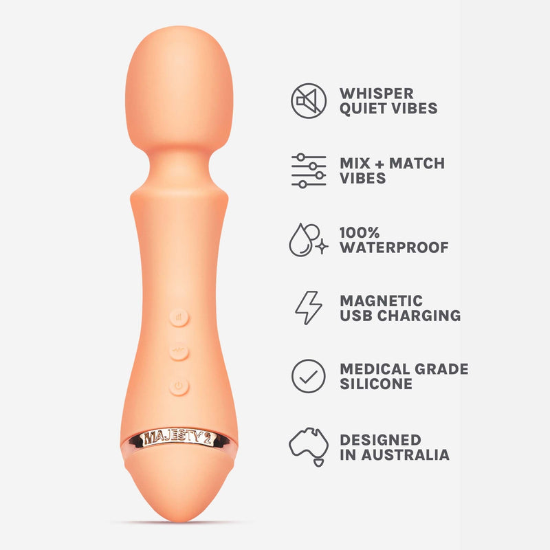 Vush - Majesty 2 Wand Vibrator - Perzik Roze-laced-up.nl
